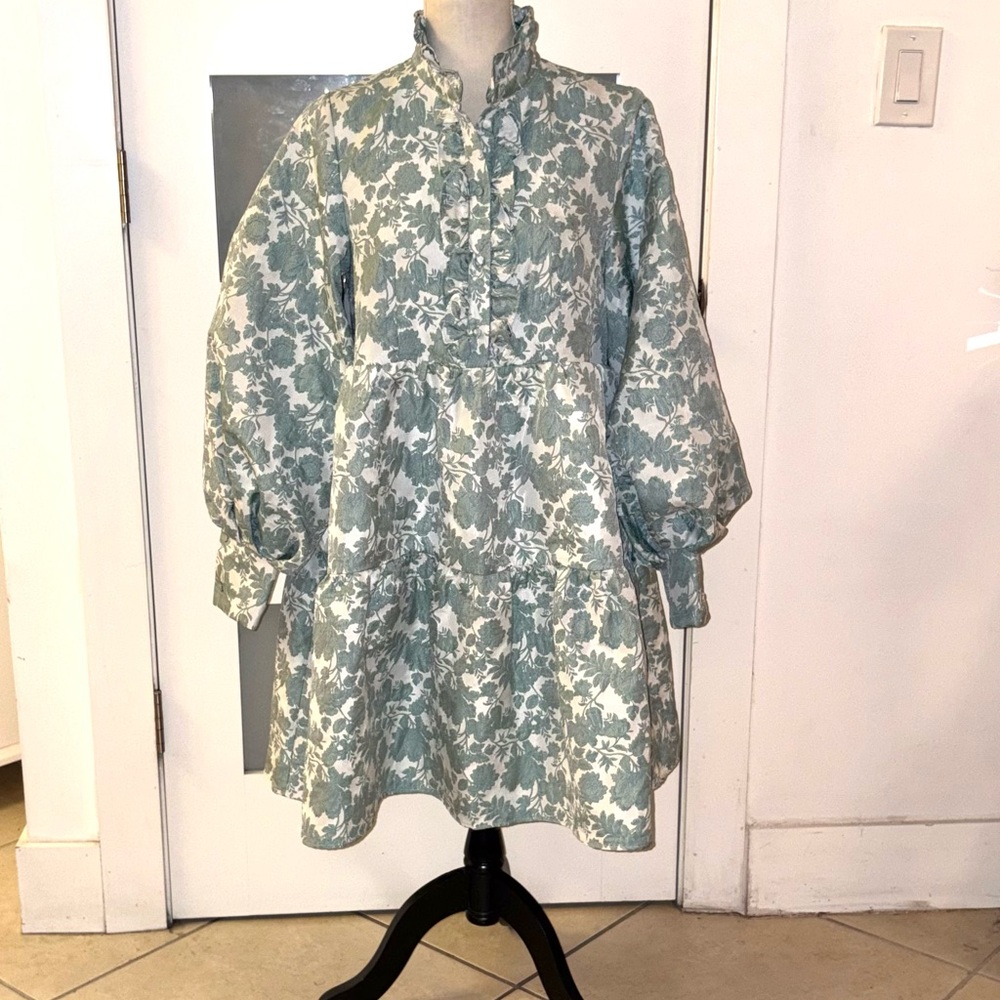 ASOS Green and White Floral Mini Dress